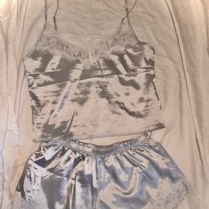 super cute satin lace silk pajama set lingerie